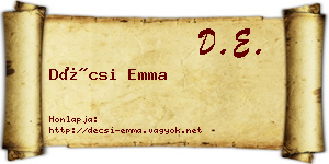 Décsi Emma névjegykártya
